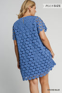 Blue Dotty Dress - Plus Size