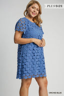 Blue Dotty Dress - Plus Size