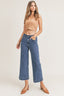 Medium Wash High Rise Ankle Wide Leg Jeans