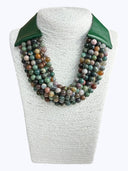 N0355| Multi Strands Natural Stone Short Necklace |YN2050 Greater Goods Imports & Wholesale