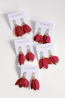Garnet Gold Dipped Feather Statement Earrings St Armands Designs of Sarasota