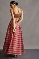 Golden Cranberry Maxi Skirt