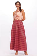 Golden Cranberry Maxi Skirt