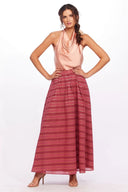 Golden Cranberry Maxi Skirt