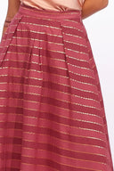 Golden Cranberry Maxi Skirt