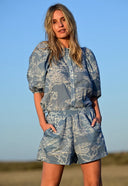 Balloon Sleeve Safari Linen Top