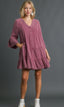 Mineral Wash Gauze Dress w/ Bell Sleeves