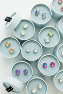 Crystal Powder Stud Earrings Violet & Brooks