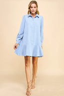 Frosted Blue Corduroy Dress