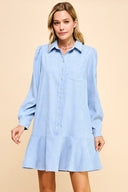 Frosted Blue Corduroy Dress