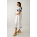 Blue Blossom Embroidery Dress - Plus Size