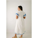 Blue Blossom Embroidery Dress - Plus Size