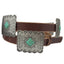 Distressed Leather Concho Belt w/ Stone