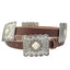 Distressed Leather Concho Belt w/ Stone