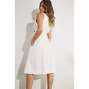 Button Waist Cotton Pleated Dress