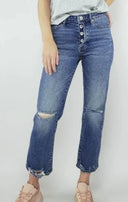 Tractr Button Me Up High Rise Crop Jeans