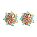 Pink and Turquoise Sparkling Sand Dollar Stud Earrings St Armands Designs of Sarasota