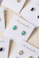 Turquoise and Pearl Oval Stud Earrings St Armands Designs of Sarasota