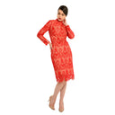 Cenia Mock Neck Lace Sheath Dress