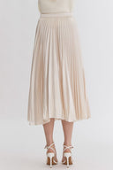 Champagne Pleated Midi Skirt