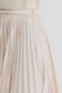 Champagne Pleated Midi Skirt