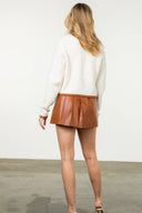 Sleek Pleat Mini Skirt