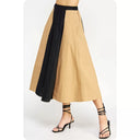 Colorblock Linen Skirt | Natural