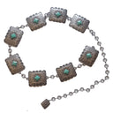 Rectangular Concho Chain Belt - Silver