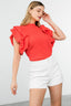 Bright Coral Flutter Top