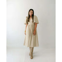 Cream Dream Faux Leather Maxi Dress