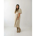 Cream Dream Faux Leather Maxi Dress