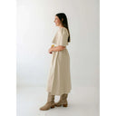 Cream Dream Faux Leather Maxi Dress