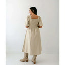 Cream Dream Faux Leather Maxi Dress