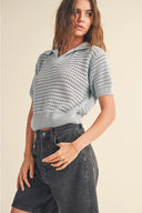 Crochet Knitted Collared Top