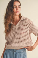 Crochet Knitted Collared Top