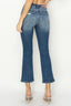 Medium Wash High Rise Crop Flare Jeans