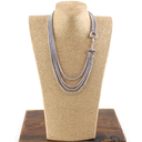 N26225 4 Row Chain Bold Equestrian Link Statement Necklace Pretty Persuasions