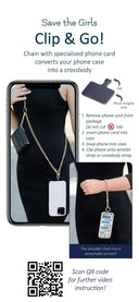 Clip & Go Crossbody Phone Strap w/ Pouch - Metal Chain