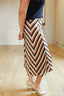 Chevron Satin Midi Skirt