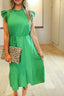 Kelly Green Gauze Dress w/ Rope Tie