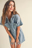 Denim Cinched Waist Romper