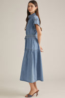 The All Dae Denim Midi Dress Entro