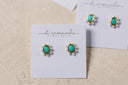 Turquoise and Pearl Oval Stud Earrings St Armands Designs of Sarasota
