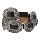 Distressed Leather Concho Belt