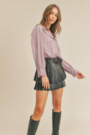 RUFFLE COLLAR BUTTON DOWN TOP MTP1699 &MERCI