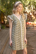 Ivory Trace Olive Dress