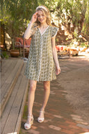 Ivory Trace Olive Dress