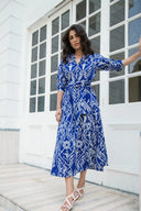 Emily Maxi Shirt Dress Royal Blue & White