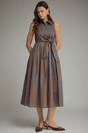 Espresso Stripe Midi Dress Entro