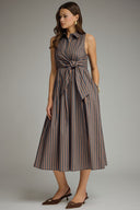Espresso Stripe Midi Dress Entro